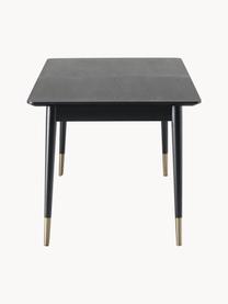 Súprava jedálenského stola Fenwood so stoličkami Sierra, 5 dielov, Zamatová béžová, čierna, mosadzné odtiene, Súprava s rôznymi veľkosťami
