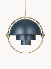 Verstelbare hanglamp Multi-Lite, Grijsblauw mat, goudkleurig glanzend, Ø 36 x H 42 cm