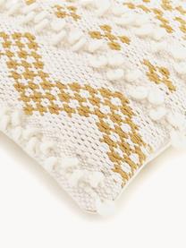 Housse de coussin 45x45 bohème Paco, 80 % coton, 20 % polyester, Jaune moutarde, larg. 45 x long. 45 cm