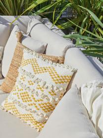 Housse de coussin 45x45 bohème Paco, 80 % coton, 20 % polyester, Jaune moutarde, larg. 45 x long. 45 cm