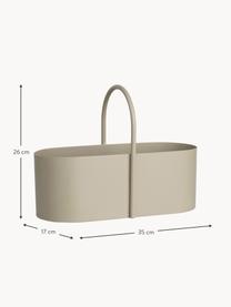 Boîte de rangement en métal Grib, Fer, revêtement par poudre, Beige clair, larg. 35 x prof. 17 cm