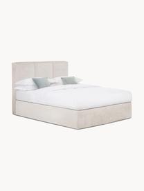 Letto boxspring Oberon, Materasso: nucleo a 5 zone di molle , Piedini: plastica Questo prodotto , Tessuto beige, Larg. 160 x Lung. 200 cm, grado di durezza H2