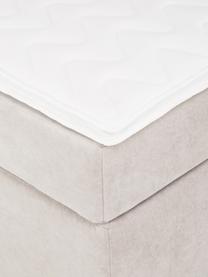 Boxspringbed Oberon, Matras: 5-zones pocketvering, Poten: kunststof Dit product is , Geweven stof beige, B 160 x L 200 cm, hardheidsgraad H2