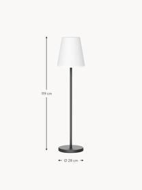 Lampe de jardin solaire intensité variable avec télécommande Lola, Blanc, noir, Ø 28 x haut. 119 cm