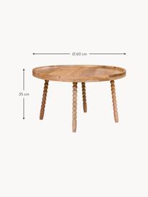 Runder Couchtisch Jammu aus Mangoholz, Mangoholz, Mangoholz, Ø 60 cm