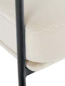 Sedia a poltrona in velluto bianco Zoe, Rivestimento: velluto (poliestere) Il r, Struttura: metallo verniciato a polv, Teddy bianco crema, Larg. 67 x Prof. 66 cm