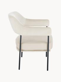 Fauteuil lounge velours blanc Zoe, Peluche blanc crème, larg. 67 x prof. 66 cm