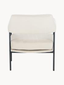 Fauteuil lounge velours blanc Zoe, Peluche blanc crème, larg. 67 x prof. 66 cm