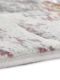 Tapis design aspect marbre Fontaine, Crème, gris, rouge framboise