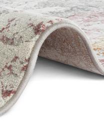 Designový koberec s mramorováním Fontaine, Krémová, šedá, malinová červená