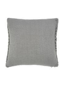 Ręcznie wykonana poszewka na poduszkę z grubej dzianiny Adyna, 100% poliakryl, Jasny szary, S 45 x D 45 cm