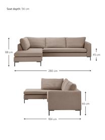 Rohová pohovka Luna, Nugátová, Š 280 x H 184 cm, ľavé rohové prevedenie