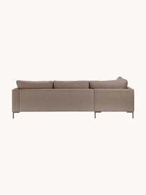 Ecksofa Luna, Bezug: 100 % Polyester Der strap, Gestell: Massives Buchenholz, Schi, Füße: Metall, galvanisiert Das , Webstoff Taupe, B 280 x T 184 cm, Eckteil links