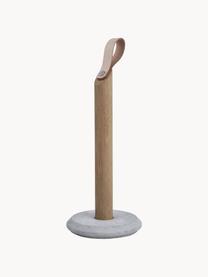 Porte-rouleau de cuisine en bois de chêne Grab, Bois de chêne, gris, Ø 15 x haut. 32 cm