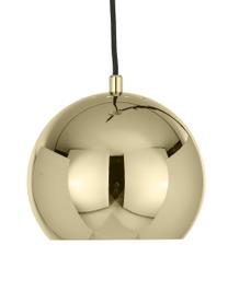 Kleine bolvormige hanglamp  Ball, Gecoat metaal, Messingkleurig, Ø 18 x H 16 cm