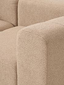 Modulares Bouclé-Sofa Lena (4-Sitzer) mit Hocker, Bezug: Bouclé (93 % Polyester, 6, Gestell: Buchenholz, Spanplatte, H, Bouclé Beige, B 287 x T 181 cm