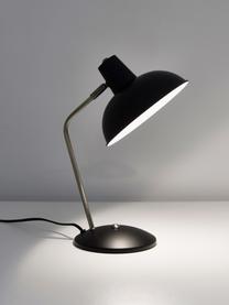 Retro-Schreibtischlampe Hood, Lampenschirm: Metall, lackiert, Lampenfuß: Metall, lackiert, Schwarz, Goldfarben, B 20 x H 38 cm