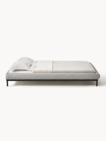 Letto imbottito senza testiera Meya, Rivestimento: tessuto finemente struttu, Tessuto grigio chiaro, Larg. 160 x Lung. 200 cm