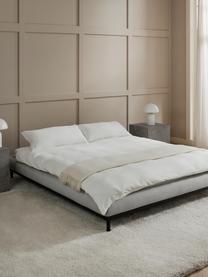 Letto imbottito senza testiera Meya, Rivestimento: tessuto finemente struttu, Tessuto grigio chiaro, Larg. 160 x Lung. 200 cm