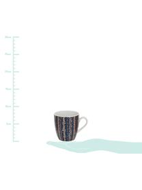 Tazas de café Veg-Gold, 4 uds., Porcelana, Rosa, azul, Ø 7 x Al 8 cm