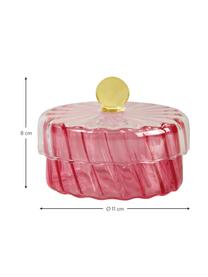 Opbergpot Spiral, Glas, Roze, Ø 11 x H 8 cm