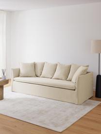 Sofa Mila (3-Sitzer), Bezug: 100% Polyester Der hochwe, Gestell: Kieferholz, Faserplatte, , Webstoff Dunkelbeige, B 220 x T 93 cm