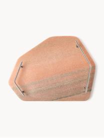 Marmeren serveerplateau Han, Dienblad: marmer, Handvatten: metaal, Terracotta, gemarmerd, B 24 x L 29 cm