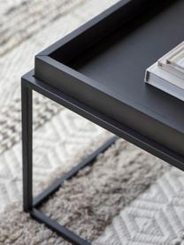 Table basse design noir Forden, Noir, larg. 90 x haut. 40 cm