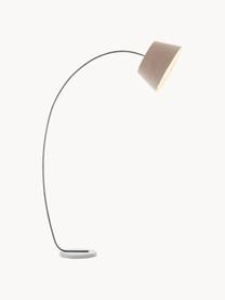 Grosse Bogenlampe Brok mit Antik-Finish, Lampenschirm: Flanellstoff, Sockel: Beton, Beige, Dunkelgrau, H 196 cm