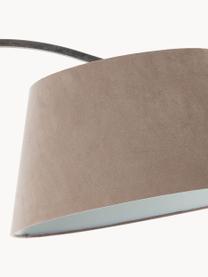 Große Bogenlampe Brok mit Antik-Finish, Lampenschirm: Flanellstoff, Lampenfuß: Metall, Sockel: Beton, Beige, Dunkelgrau, H 196 cm