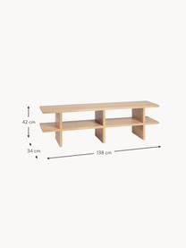 Holz-Lowboard Kona, Mitteldichte Holzfaserplatte (MDF) mit Eichenholzfurnier

Dieses Produkt wird aus nachhaltig gewonnenem, FSC®-zertifiziertem Holz gefertigt., Helles Eichenholz, B 138 x H 42 cm