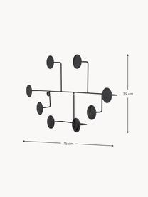 Wieszak z metalu Fia, Metal powlekany, Czarny, S 75 x W 39 cm