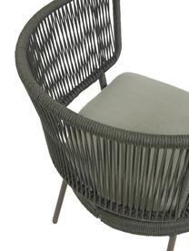 Fotel ogrodowy z plecionym sznurkiem Nadin, Stelaż: metal ocynkowany i lakier, Tapicerka: poliester, Szarozielony, S 74 x G 65 cm