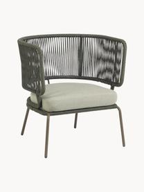 Fauteuil lounge de jardin corde tressée Nadin, Gris-vert, larg. 74 x prof. 65 cm