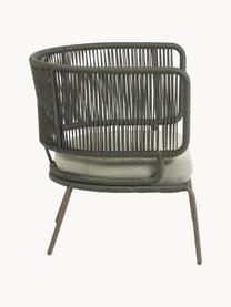 Fauteuil lounge de jardin corde tressée Nadin, Gris-vert, larg. 74 x prof. 65 cm