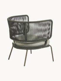 Fauteuil lounge de jardin corde tressée Nadin, Gris-vert, larg. 74 x prof. 65 cm