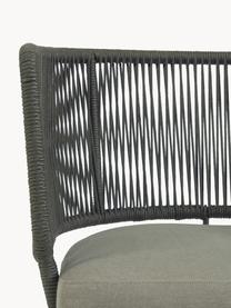Tuinfauteuil Nadin met gevlochten touw, Frame: verzinkt metaal en gelakt, Bekleding: polyester, Grijsgroen, B 74 x H 65 cm