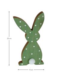 Lapins de Pâques décoratifs Grino, 2 élém., Vert, blanc, bois clair, larg. 11 x haut. 20 cm