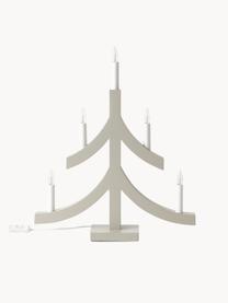 Sapin de Noël beige en bois avec bougies LED Pagod, Beige, blanc, larg. 40 x haut. 48 cm