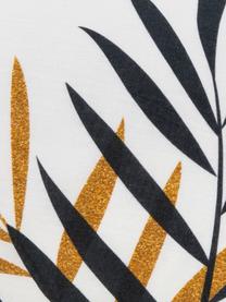 Parure copripiumino reversibile in cotone Foliage, Cotone, Nero, giallo ocra, bianco, 200 x 200 cm + 2 federe 50 x 80 cm