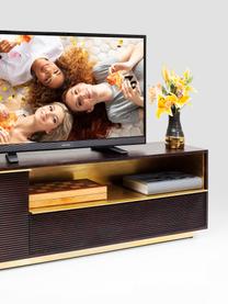 Mobile TV in legno di mango Casino Lounge, Struttura: legno di mango, massiccio, Maniglie: alluminio ottonato, Legno di mango, ottone, Larg. 150 x Alt. 45 cm