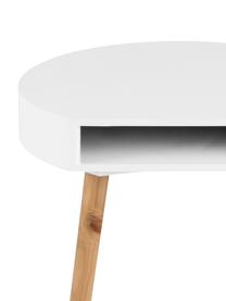 Table d'appoint avec rangement Ela, Bois, laqué, Blanc, bois, larg. 40 x prof. 36 cm