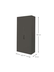 Drehtürenschrank Madison 2-türig, inkl. Montageservice, Korpus: Holzwerkstoffplatten, lac, Grau, Ohne Spiegeltür, B 102 cm x H 230 cm