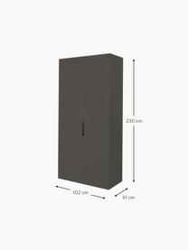 Drehtürenschrank Madison 2-türig, inkl. Montageservice, Korpus: Holzwerkstoffplatten, lac, Anthrazit, B 102 cm x H 230 cm