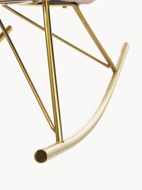 Zamatová hojdacia stolička s kovovými nohami Wing, Zamatová bledoružová, odtiene zlatej, Š 76 x H 108 cm