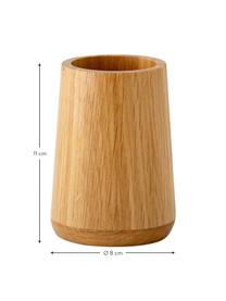 Vaso cepillo de dientes Battersea, Madera de roble, Roble, Ø 8 x Al 11 cm