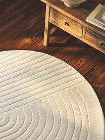 Tapis rond en laine tuftée main Mason, Blanc crème, Ø 120 cm (taille S)