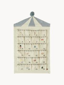 Adventskalender Circus, 100% katoen, Beige, lichtgrijs, meerkleurig, B 50 x L 85 cm