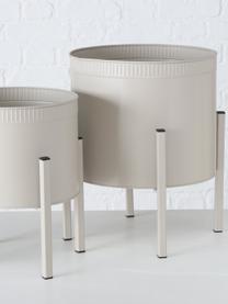 Plantenpottenset Tamina van metaal in beige, 2-delig, Gepoedercoat metaal, Beige, Set met verschillende formaten