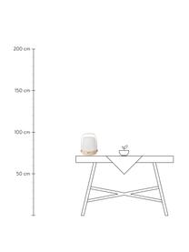 Lámpara de mesa regulable para exterior Lite-up Play, portátil, Pantalla: plástico, Estructura: madera, silicona, Asa: madera, Cable: plástico, Rosa, blanco, beige, Ø 20 x Al 26 cm